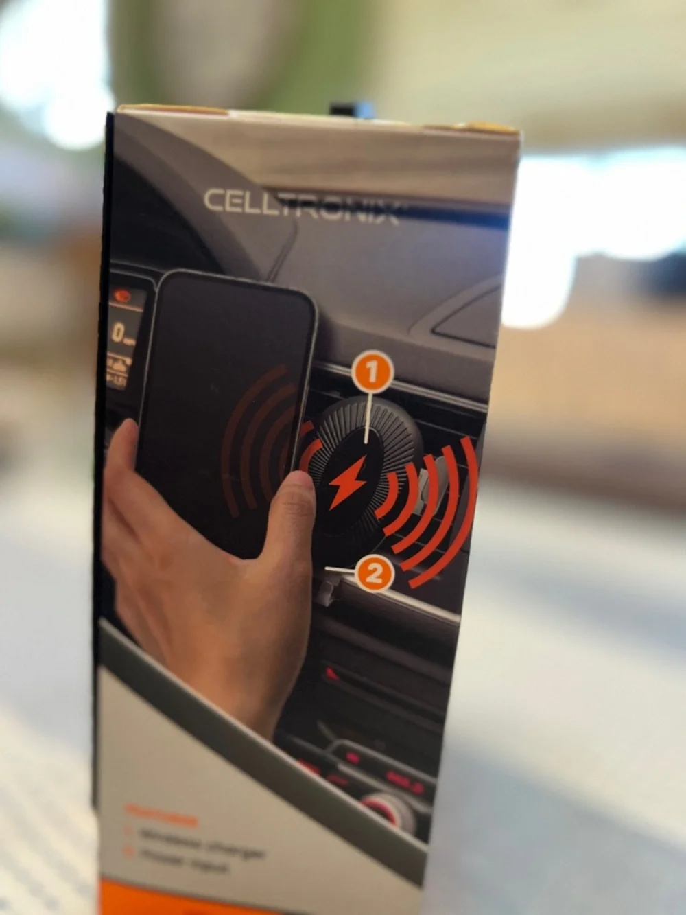 Wireless Charging Vent Cell Phone Mount - Black